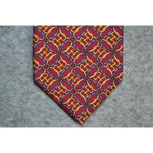 VTG Brooks Brothers Makers USA Tie‎ Mens One Size Red Gold Bits & Harness Silk